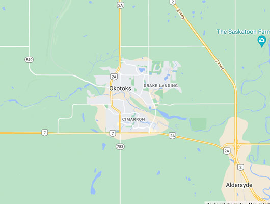 okotoks alberta map