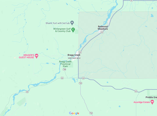 bragg creek alberta map