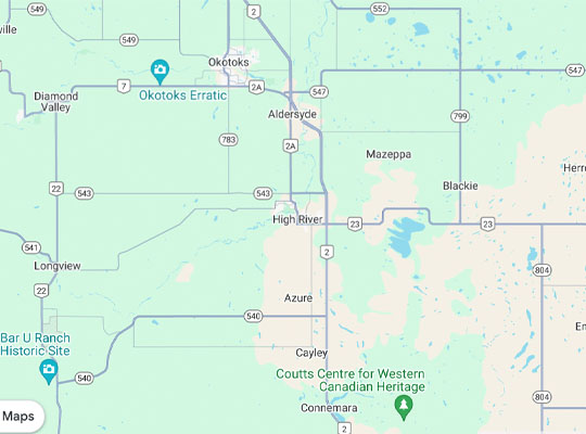 map of High River Alberta